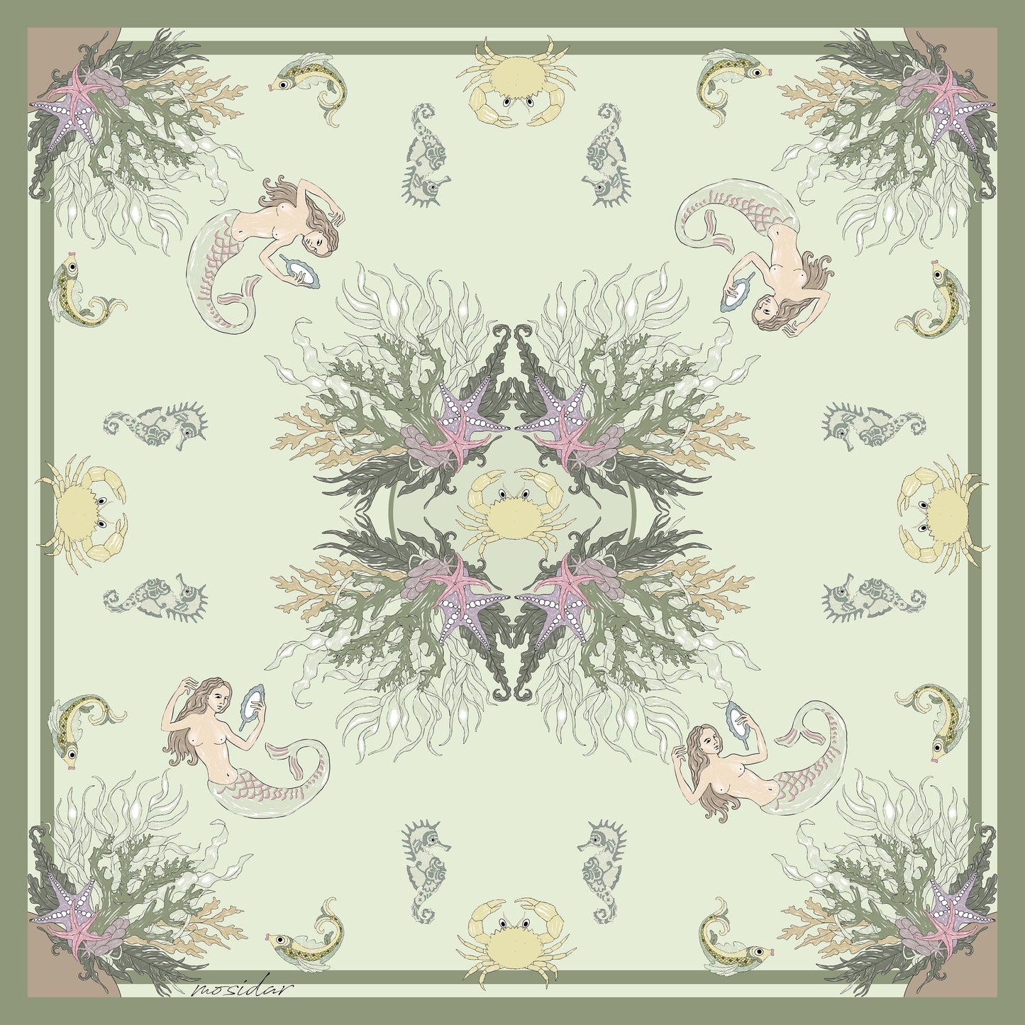 Sea Wreath Silk Scarf